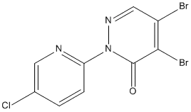 Molecular Structure of 89570-72-9 (3(2H)-Pyridazinone, 4,5-dibromo-2-(5-chloro-2-pyridinyl)-)